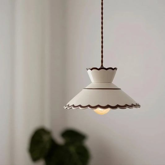 Beige Ceramic Pendant Light