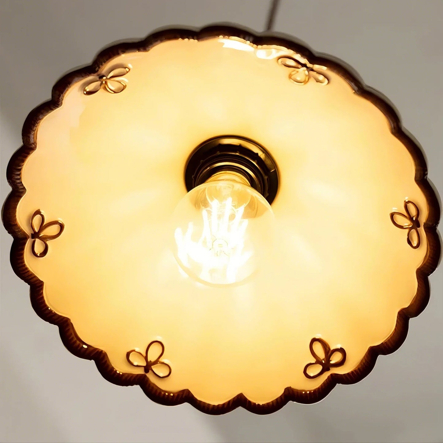 Beige Ceramic Pendant Light