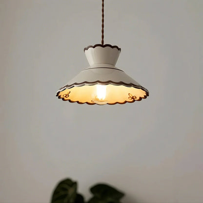 Beige Ceramic Pendant Light