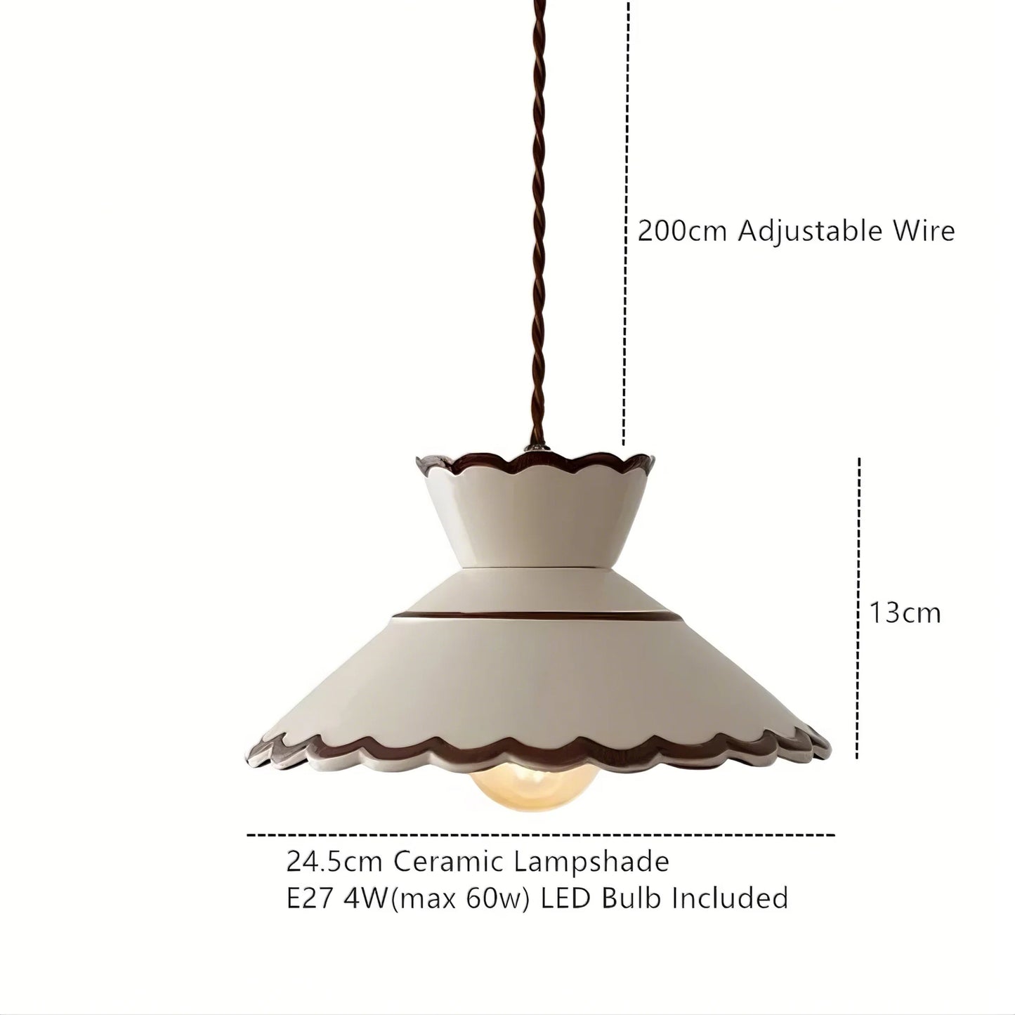 Beige Ceramic Pendant Light