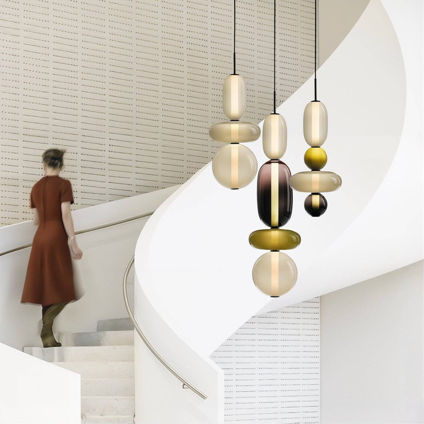 Artistic Glass Pendant Light Set
