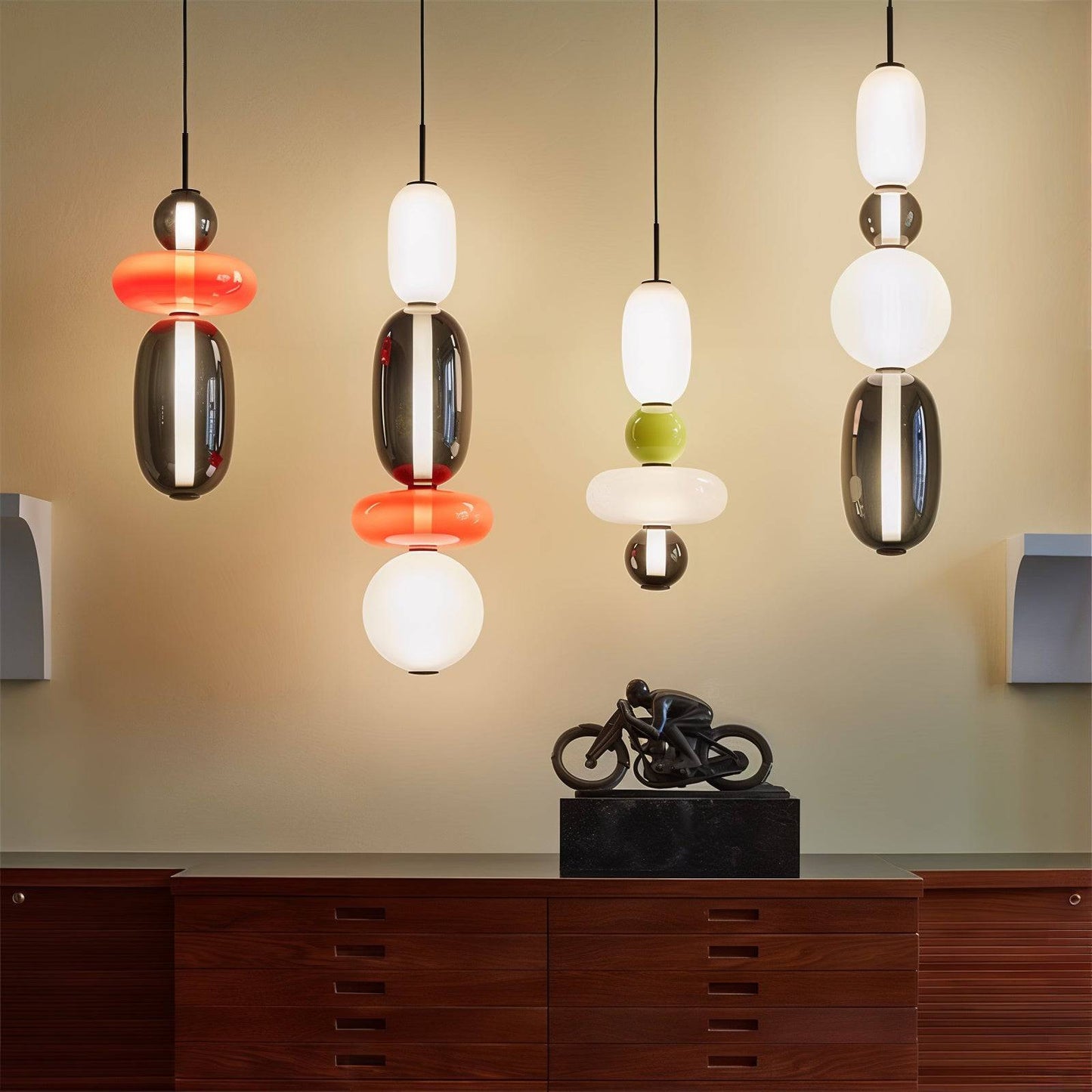 Artistic Glass Pendant Light Set