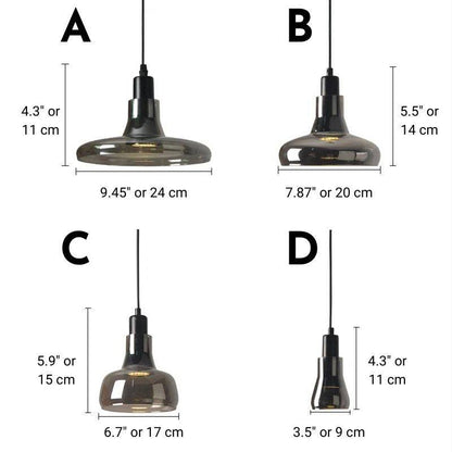 Black Pearl Glass Pendant Light - 104PL