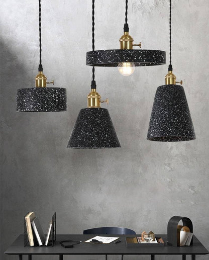 Black Terrazzo Cement Pendant Light - 106CM