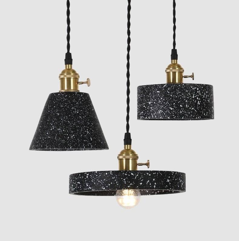 Black Terrazzo Cement Pendant Light - 106CM
