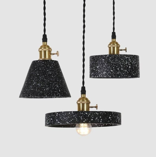 Black Terrazzo Cement Pendant Light - 106CM