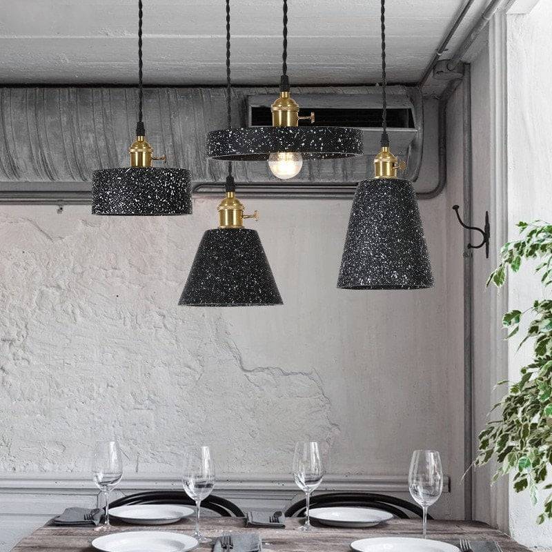 Black Terrazzo Cement Pendant Light - 106CM