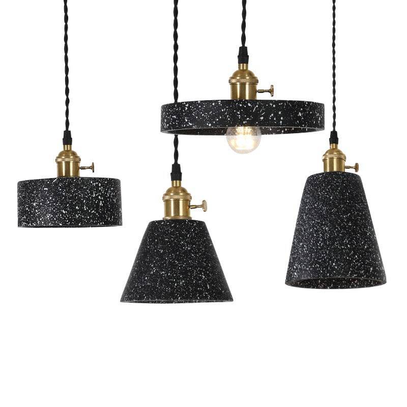 Black Terrazzo Cement Pendant Light - 106CM