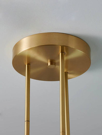 Brass Chandelier With White Frosted Globes - 1CH5