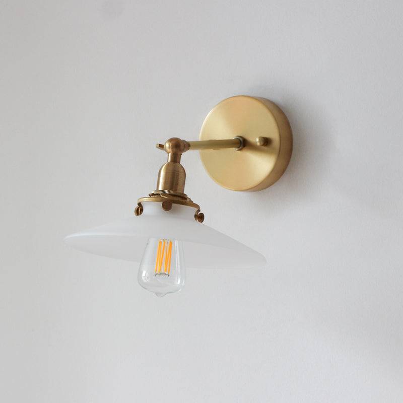 Brass Flat Glass Wall Light - 210GWL