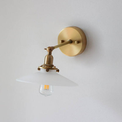 Brass Flat Glass Wall Light - 210GWL