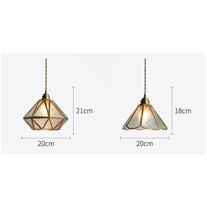 Brass Glass Pendant Light - 230GPL