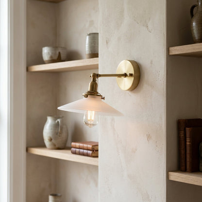 Brass Flat Glass Wall Light - 210GWL